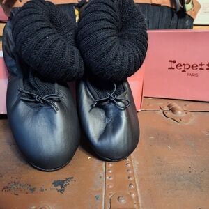 Repetto Black Leather Dance Shoes
